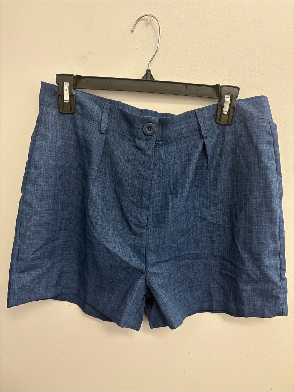 Chic Blue Linen-Blend Women's Shorts - Picture 5 of 6